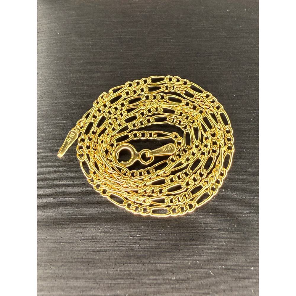Jewelry Solid 10k Yellow Italian Gold Fígaro Link Chain 18” Long 2mm Wide - Picture 2 of 6